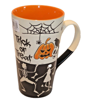Eli + Ana Halloween Party TRICK OR TREAT Ceramic Latte Mug - NEW