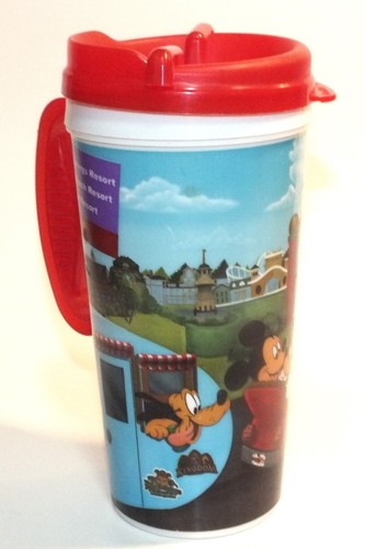 Disney Resorts Refillable Mug Travel Cup Walt Disney World Mickey Mouse Red Lid - Picture 23 of 24