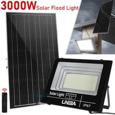 3000W LED Solar Flood Lights Outdoor Street Light Dusk to Dawn Flood Wall Lamp