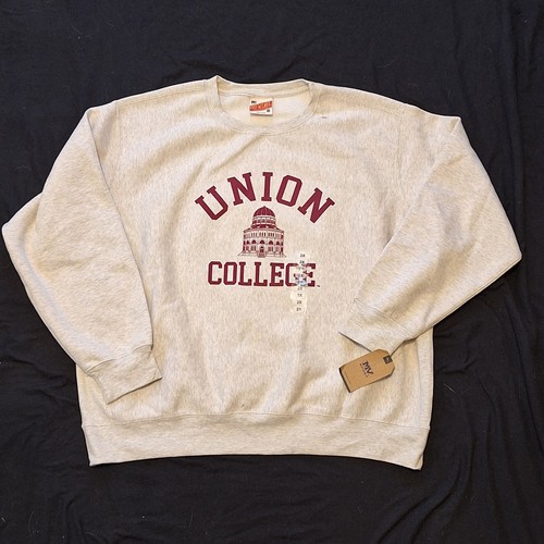 NEW! Union College MV Sport Pro Weave Sweatshirt Mens 2XL XXL Gray Crewneck NWT