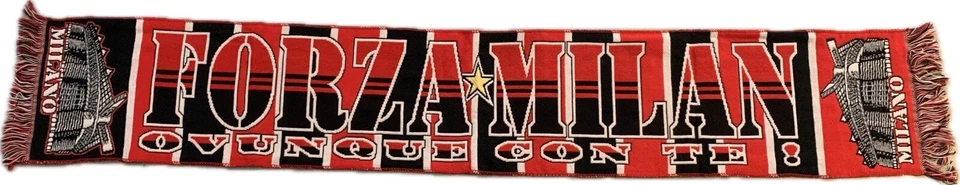 Echarpe Forza Milan AC vintage retro football scarf soccer sciarpa - Photo 1/2