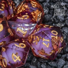 Sage's Royal Souls Liquid Core Sharp Edge Resin Dice Set | Dnd Dice RPG Dice