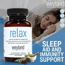 Relax Sleep Aid Immunity and Anxiety Relief Capsule, Vegan Supplement