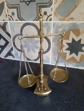 🟠 ANCIENNE BALANCE DE PHARMACIE EN LAITON COMPLETE AVEC TOUS LES POIDS