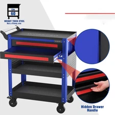WORKPRO 28" 2-Drawer Rolling Tool Cart with Wheels Locking System 400 lbs Load