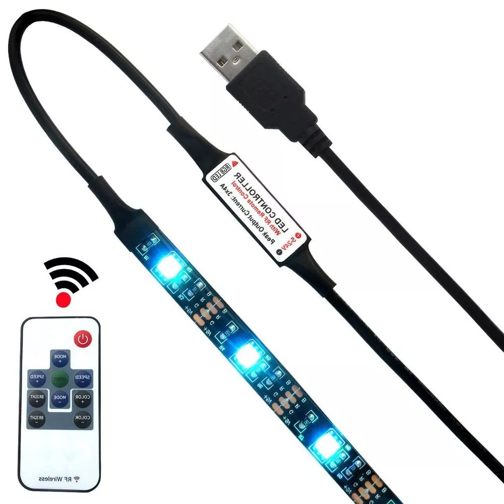 RGB LED STRIP USB Colour Changing Lighting 50cm TV PC PS4
