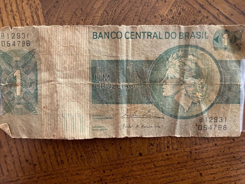 1972 BANCO CENTRAL DO BRASIL 1 NOTE Brazil Note 1 Cruzeiros Well Circulated
