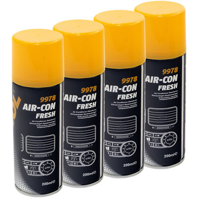 MANNOL Air Con Fresh Klimaanlagen Desinfektion Reiniger 4x 200 ml Aircon