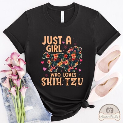 2025/Shih Tzu Shirt, Just A Girl, Shih Tzu Dog Gift, Shih Tzu Dog Mom, Shih Tzu