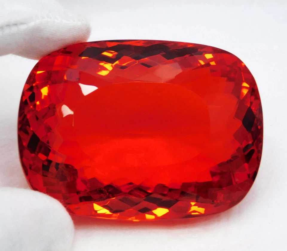 "Certificado 671,50 Ct Topázio Natural Laranja-Vermelho - Pedra Preciosa Solta Corte Almofada" - Imagem 4 de 4