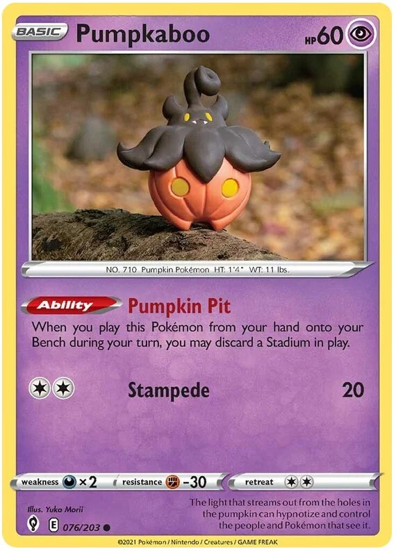 Pumpkaboo Pokemon tcg Card 076/203