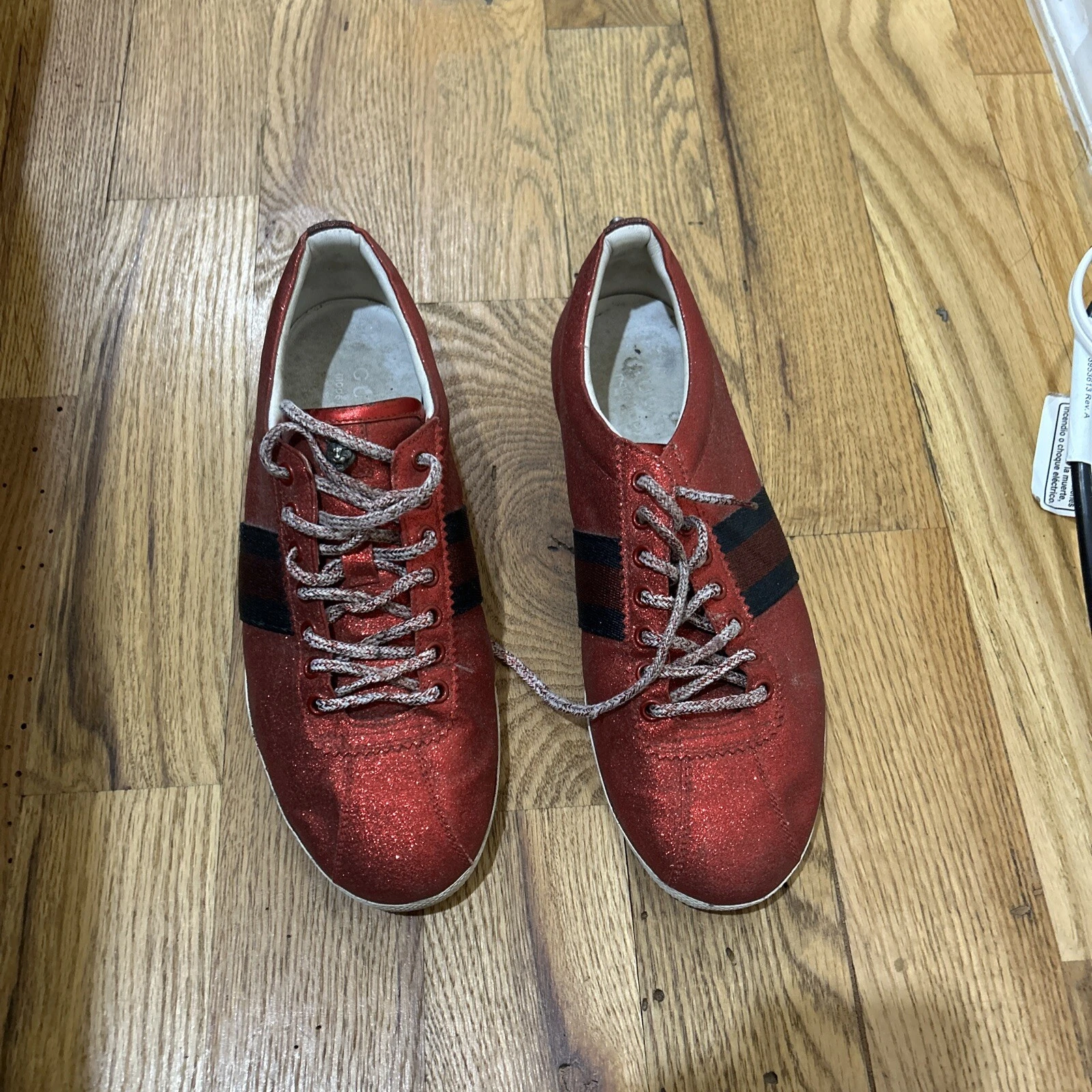 Baskets homme Gucci rouge paillettes taille 9,5