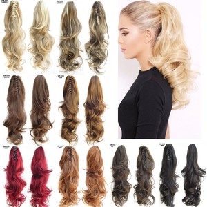 Synthetic Claw Ponytail Long Wavy Curly Layered Pony Tail Clip In