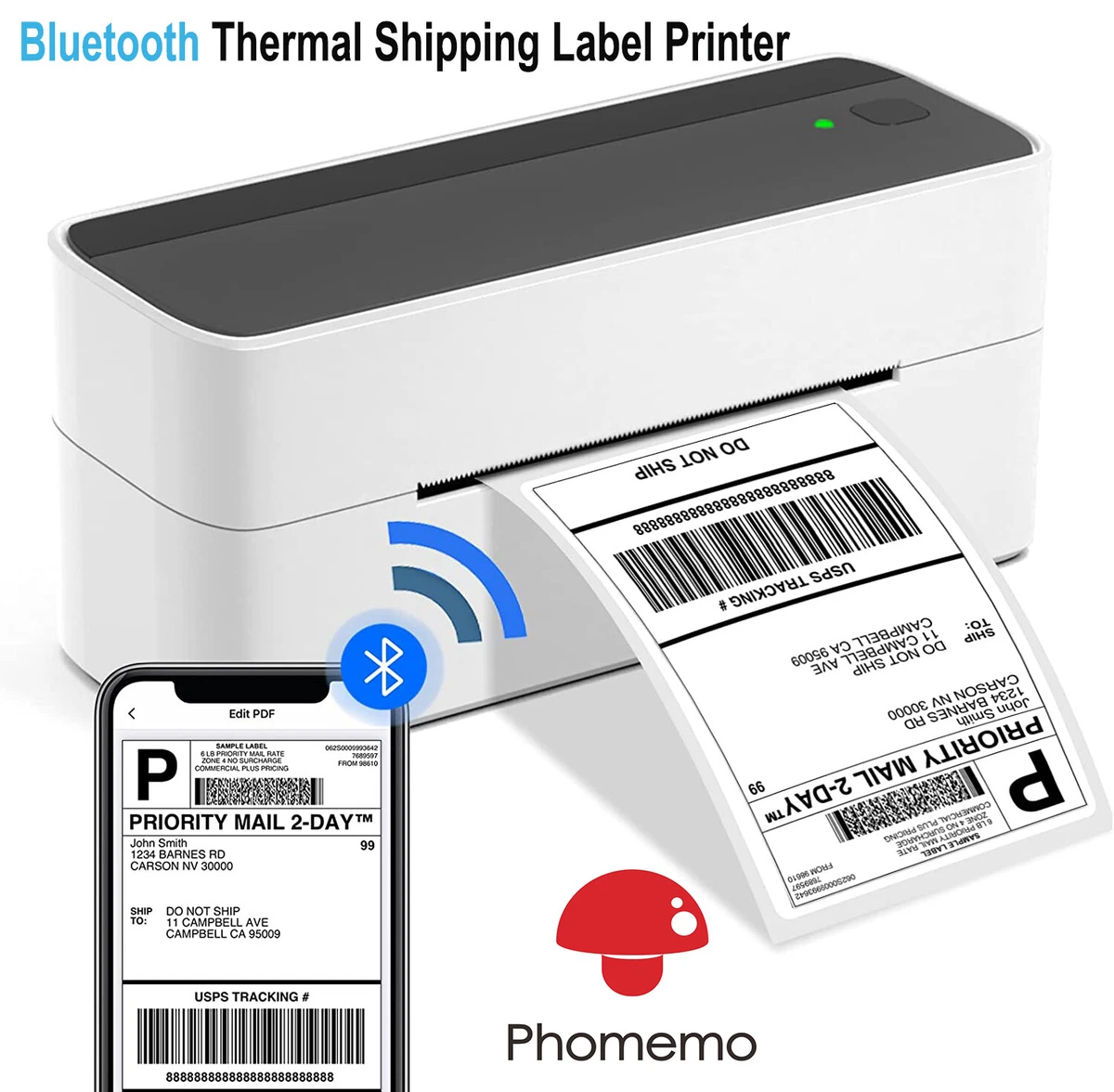 Phomemo Bluetooth Thermal Shipping Label Printer 4x6 for eBay Royal Mail Hermes