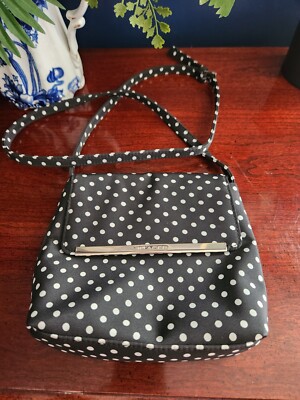 Liz Claiborne Black w/ White Polka Dot Shoulder Purse Villager