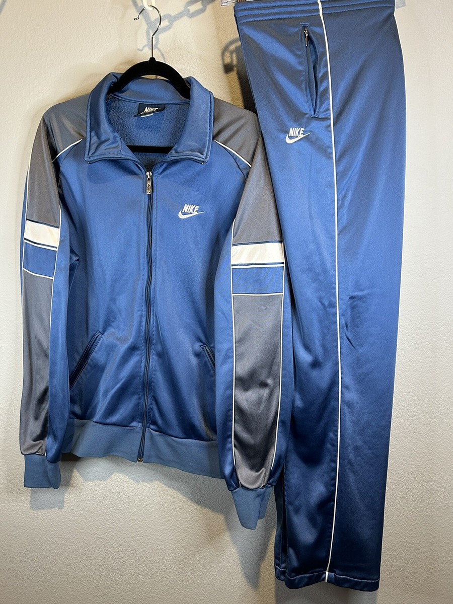VTG 1980s Nike Blue Tracksuit XL Polyester Jogging Outfit VTG 1980s Nike Blue Tracksuit XL Polyester Jogging Outfit