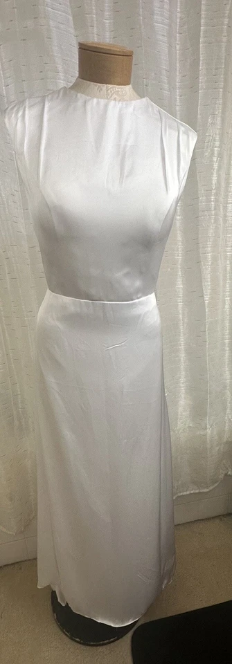 white boat neck wedding Dress - Image 3 of 4