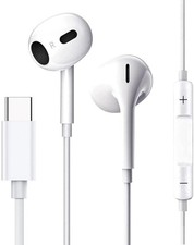 USB-C Type C Wired Headphones Earbuds for iPhone 15 16 17 Pro Max Plus