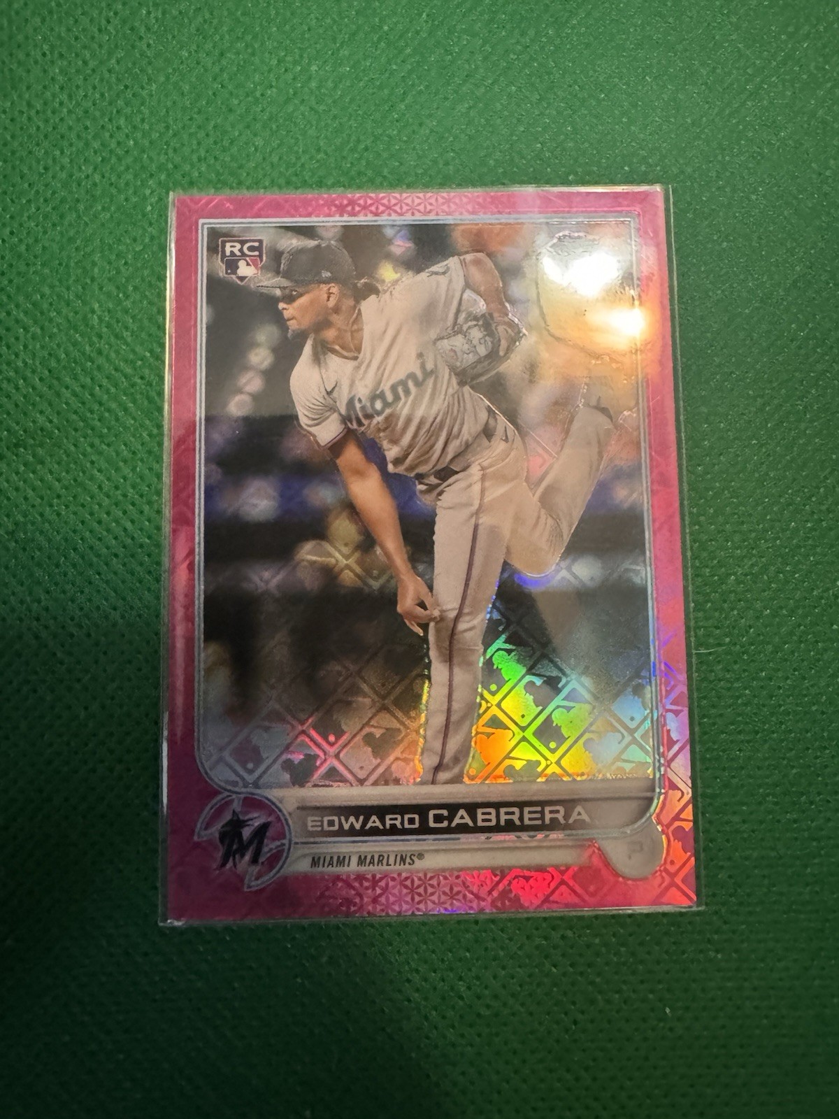 2022 Topps Chrome Logofractor Edward Cabrera RC Pink Refractor #88  /199 Cubs
