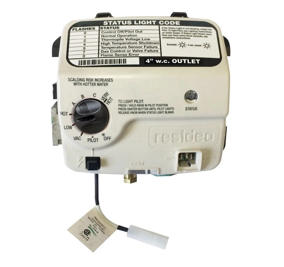 Buy Honeywell WV8840B1158 Water Heater Gas Valve White online