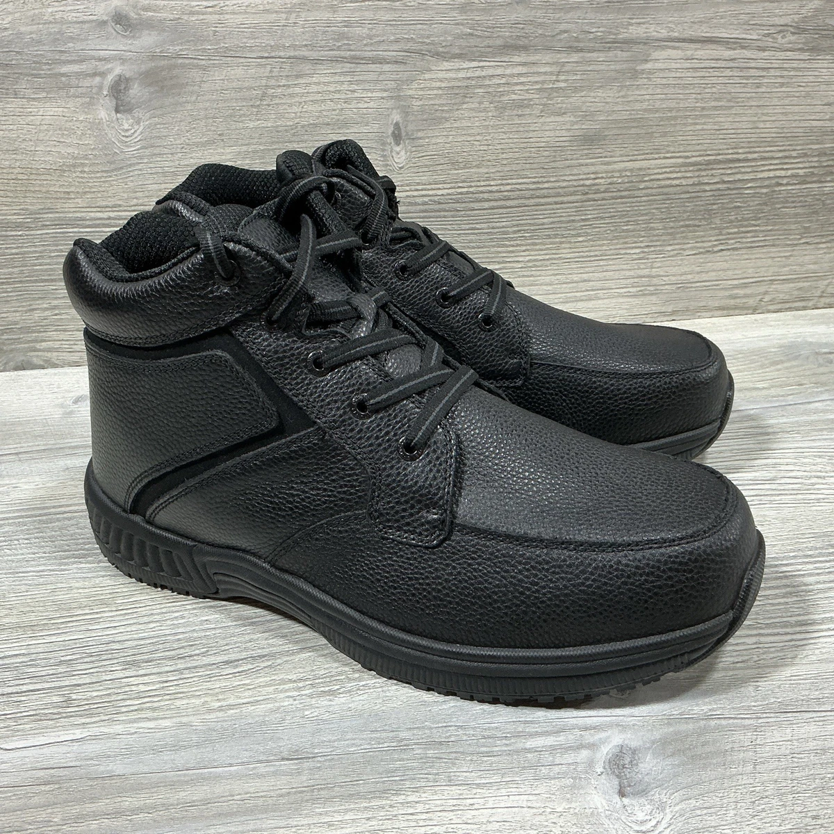 Orthofeet 793 Black Leather‎ Faux Fur Trim Orthopedic Ankle Boots Men 7B EU 37.5 Orthofeet Glacier Gorge - Men main image 2