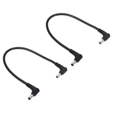 2Pcs 1Ft 5.5x2.1mm Male to Male DC Power Cable 18AWG 90 Degree Right Angle