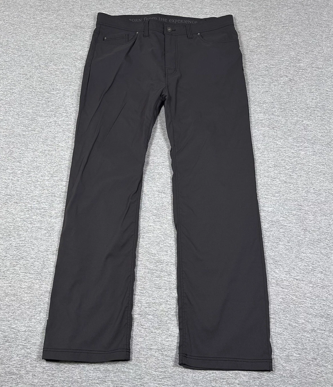 Prana Pants Mens 38x34 Gray Brion Slim Nylon Stretch Outdoor Hiking Travel