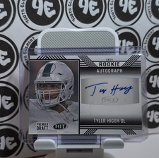SAGE 2020 Sage Hit Rookie Autographs Tyler Higby #A81 Football Autograph Card. rookie card picture