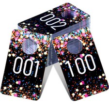 Live Plastic Number Tags Consecutive Reusable Normal Mirrored 100 PCS