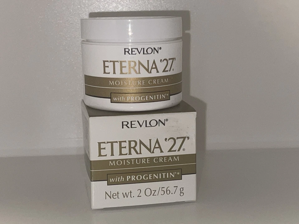 DISCONTINUED REVLON ETERNA ‘27’ MOISTURE CREAM WITH PROGENITIN - 2oz. JAR - RARE - Image 2 of 4