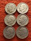 Roosevelt Silver Dime Lot Of 6 - 1946, '48, '51, '52, '53, '54 - 90% Silver Coin