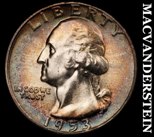 1953 Washington Quarter- Silver- Choice Gem Brilliant Uncirculated Color #i9025
