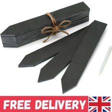 10 Eco-Friendly Slate Plant Labels with Talcum Pen - Elegant Garden Markers