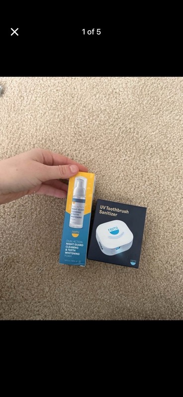 remi Night Guard Cleaning Foam & UV Toothbrush Sanitizer, Kills 99.9% Germs