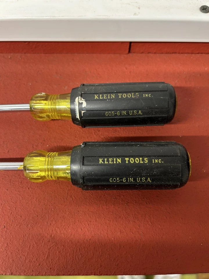 Klein Tools Slotted Screwdriver 605-6 Made in USA Lot Of 2 Klein Tools Used - Image 2 of 4