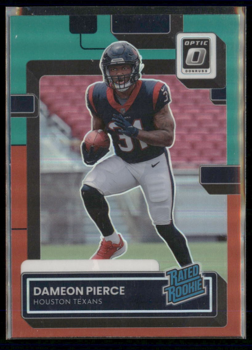 2022 Donruss #P-340 Dameon Pierce Optic Rated Rookies Preview Red and Green