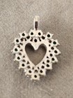 Vintage Emerald And Diamond Stone Heart Pendent In Silver Setting New — photo 2