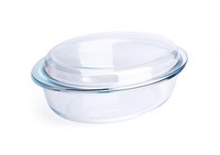 Auflaufform Glas GehäRtet Oval Deckel Backofen SpüLmaschinenfest 3,4 Liter