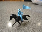 VTG MARX FORT APACHE PLAYSET POWDER BLUE LONG COAT CAVALRYMAN FLAG BEARER READ
