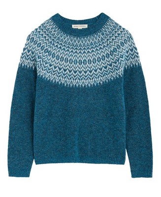 Seasalt Spruce Frost Jumper 22 Fair Isle style Hellebore Shore Mohair Wool Mix