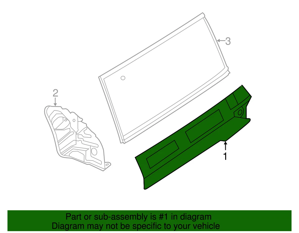 Genuine Nissan 2011-2017 Nissan Quest - Rail Cover 77789-1JA0B - Image 2 of 2