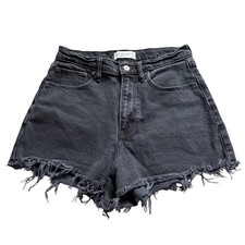 Abercrombie Fitch Curve Love 90s Relaxed Cutoff Shorts Black Size 28 Pre-Owned