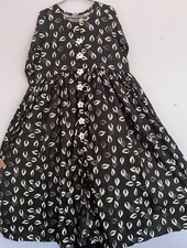 Women/ladies Black Colour with White Leaf Print Tunic/ Maxi Size Large