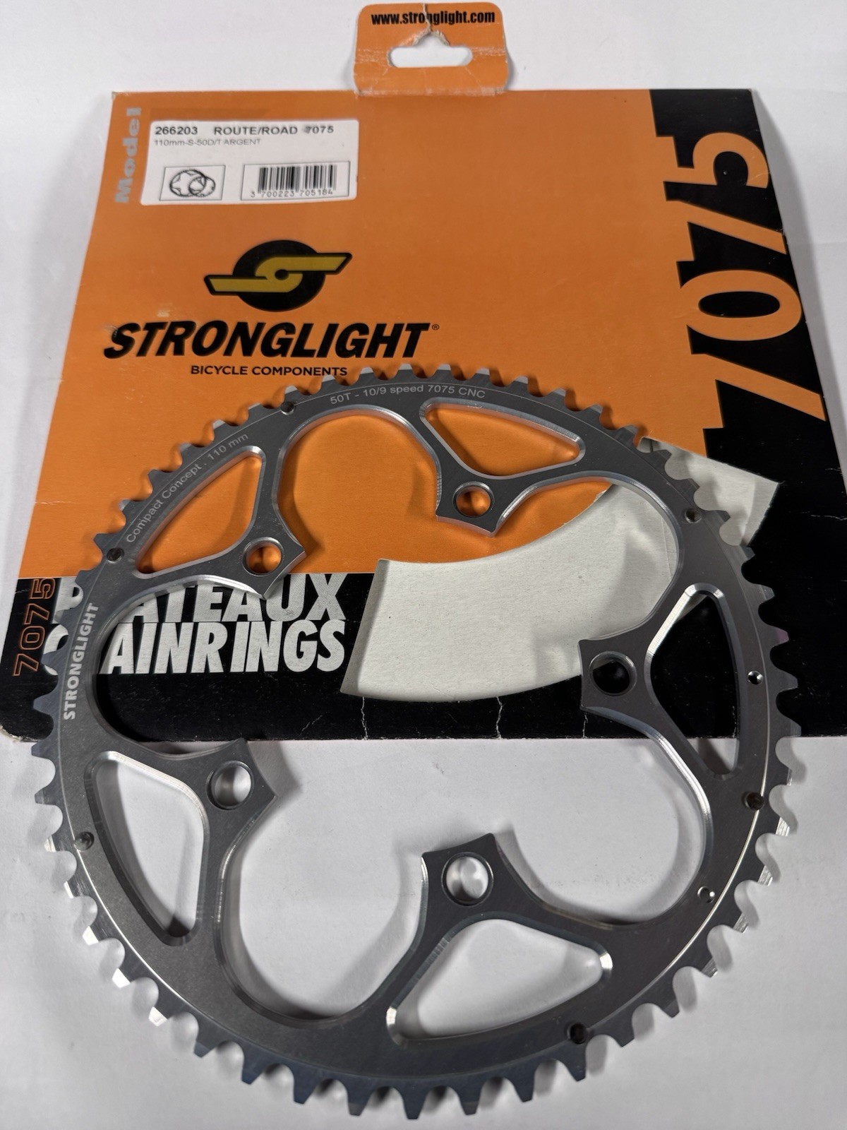 Stronglight 7075 9/10 Speed Chainring 110mm BCD 50t Compact Concept NOS Shimano