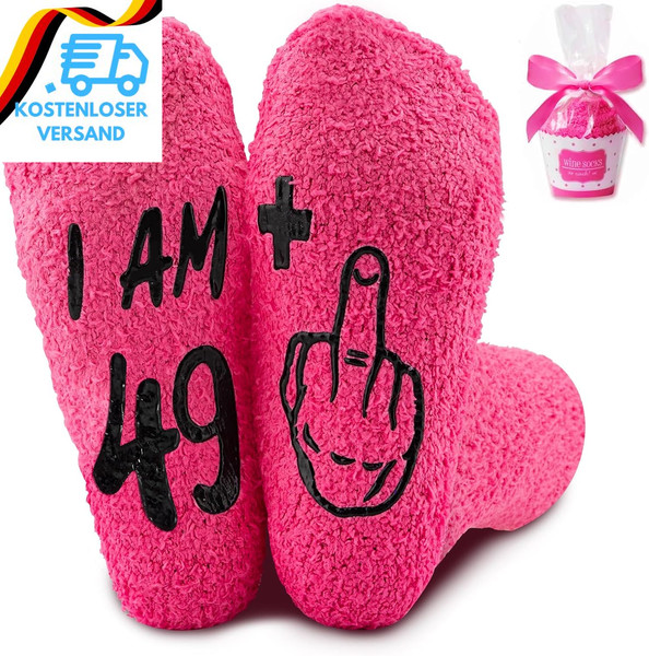 30/40/50/60 Geburtstag Frauen Socken,Lustige Kuschelsocken Frauen,Geschenkideen-image