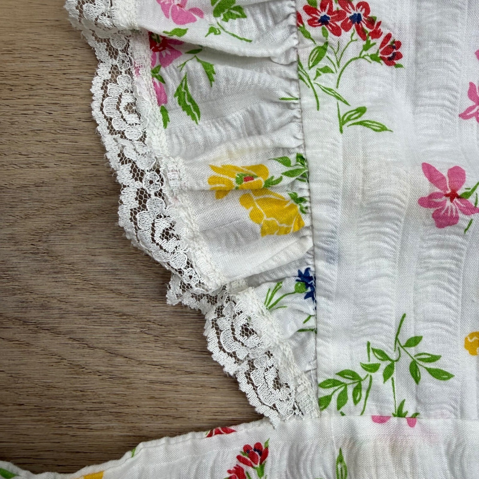 Vintage Pinafore Bib Apron Dress Cottagecore Prairie Ruffle Lace Now! Designs