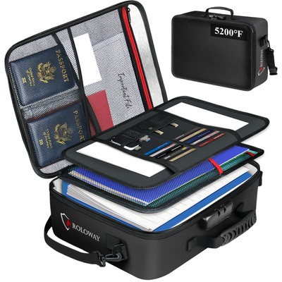 5200°F Fireproof Document Bag with Lock (17 x 12.3 x 5.3 inch), Upgraded Heat...