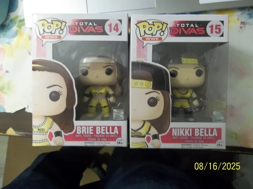 LOT OF 2~FUNKO POP!~WWE~TOTAL DIVAS~BRIE BELLA #14 & NIKKI BELLA #15~NEW/BOX~