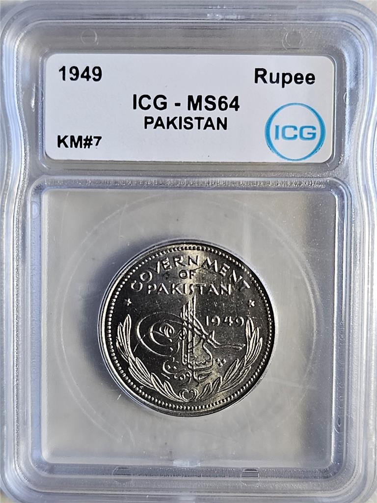 Pakistan 1 Rupee 1949 ICG MS 64