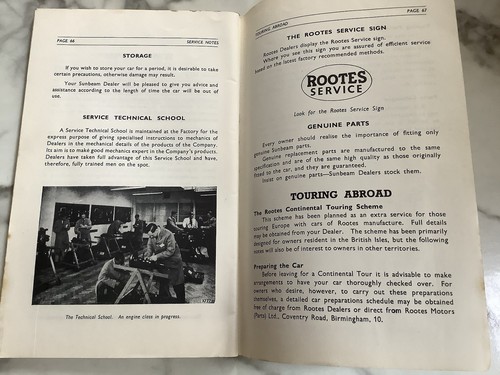Sunbeam Alpine - Owners Handbook - 1959 - Original Rootes Group - IB 324/2 - Picture 10 of 14